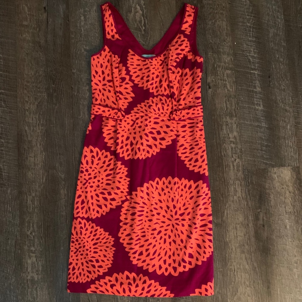 Boden pink/orange floral sheath dress